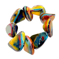 Sobral - Multi-Colour "Fuga" Diamante Elasticated Resin Bracelet ( 003619 )