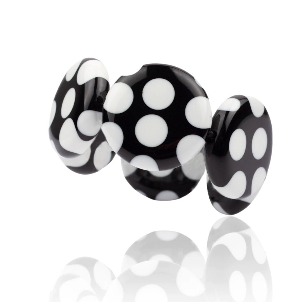 Sobral - Dots "Nº F" Black & White Elasticated Resin Bracelet ( 005361 )
