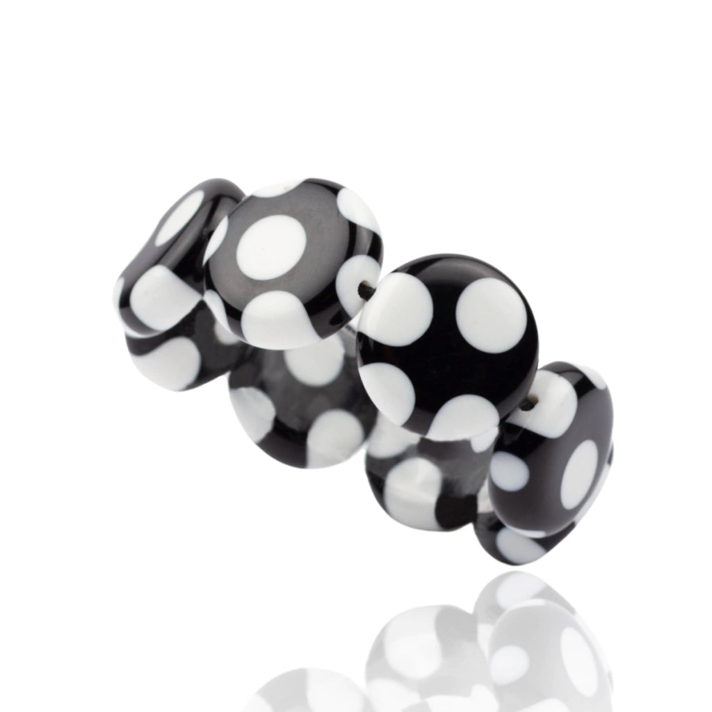 Sobral - Dots "Dots" Black & White Elasticated Resin Bracelet ( 005362 )