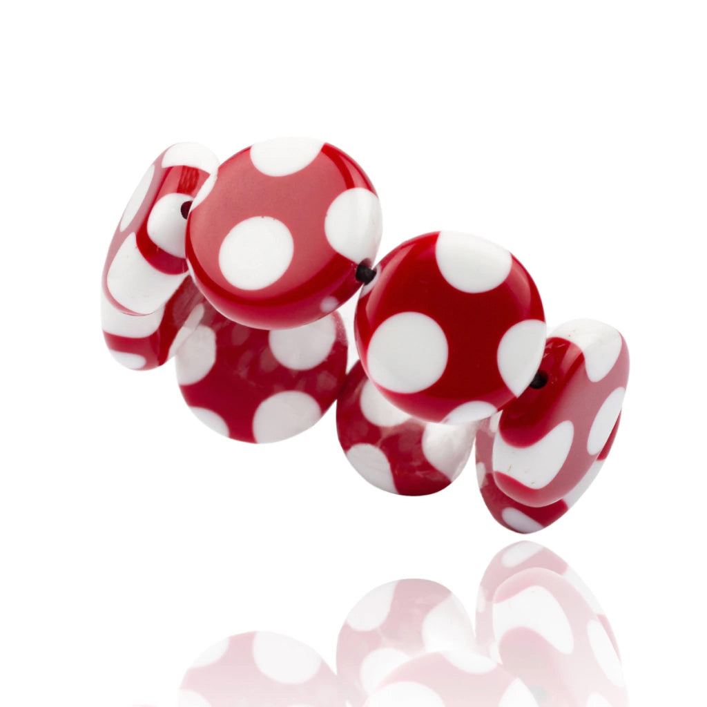 Sobral - Dots "Dots" Red & White Elasticated Resin Bracelet ( 005362 )