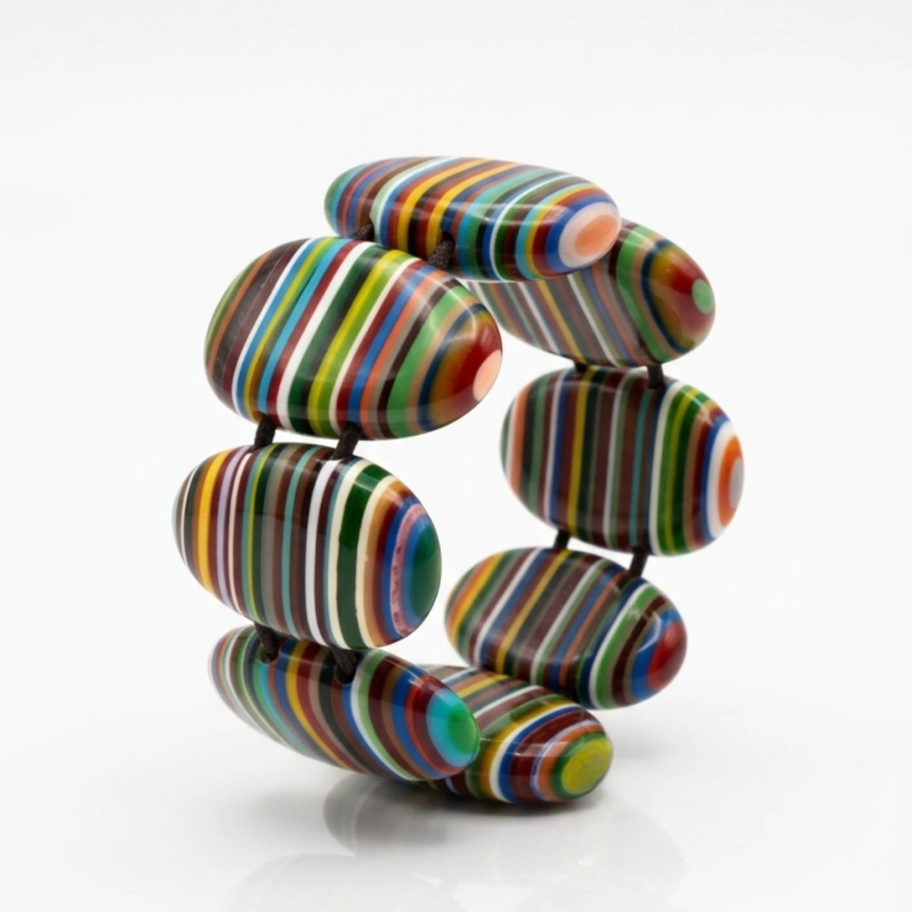 Sobral - Pop Art "Folha" Elasticated Resin Bracelet ( 005519 )