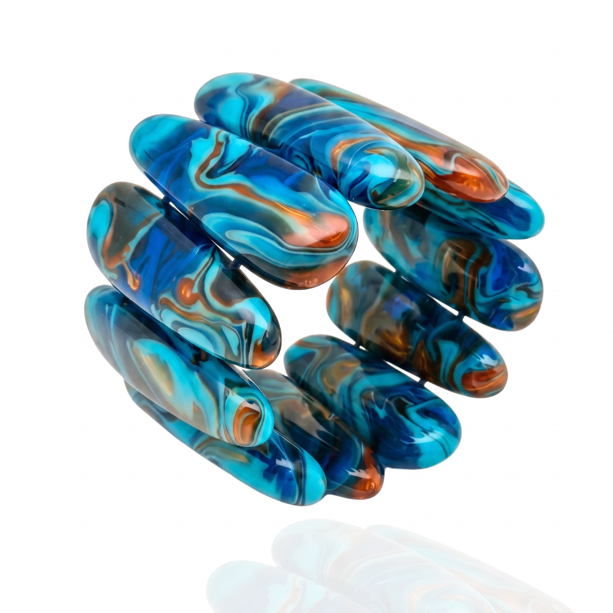 Sobral - Noite Estrelada "Leaf" Elasticated Resin Bracelet ( 005520 )
