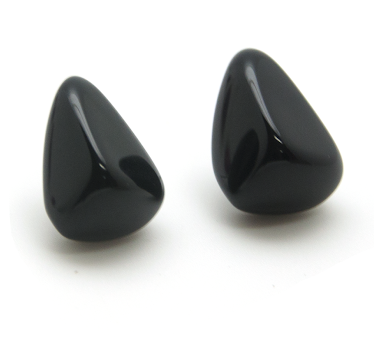Sobral - Preto "Diamond" Black Resin Clip On Earrings ( 000064 )