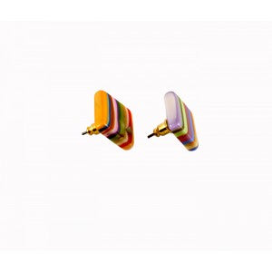 Sobral - Pop Art "Quadradinho" Resin Earrings ( 000074 )