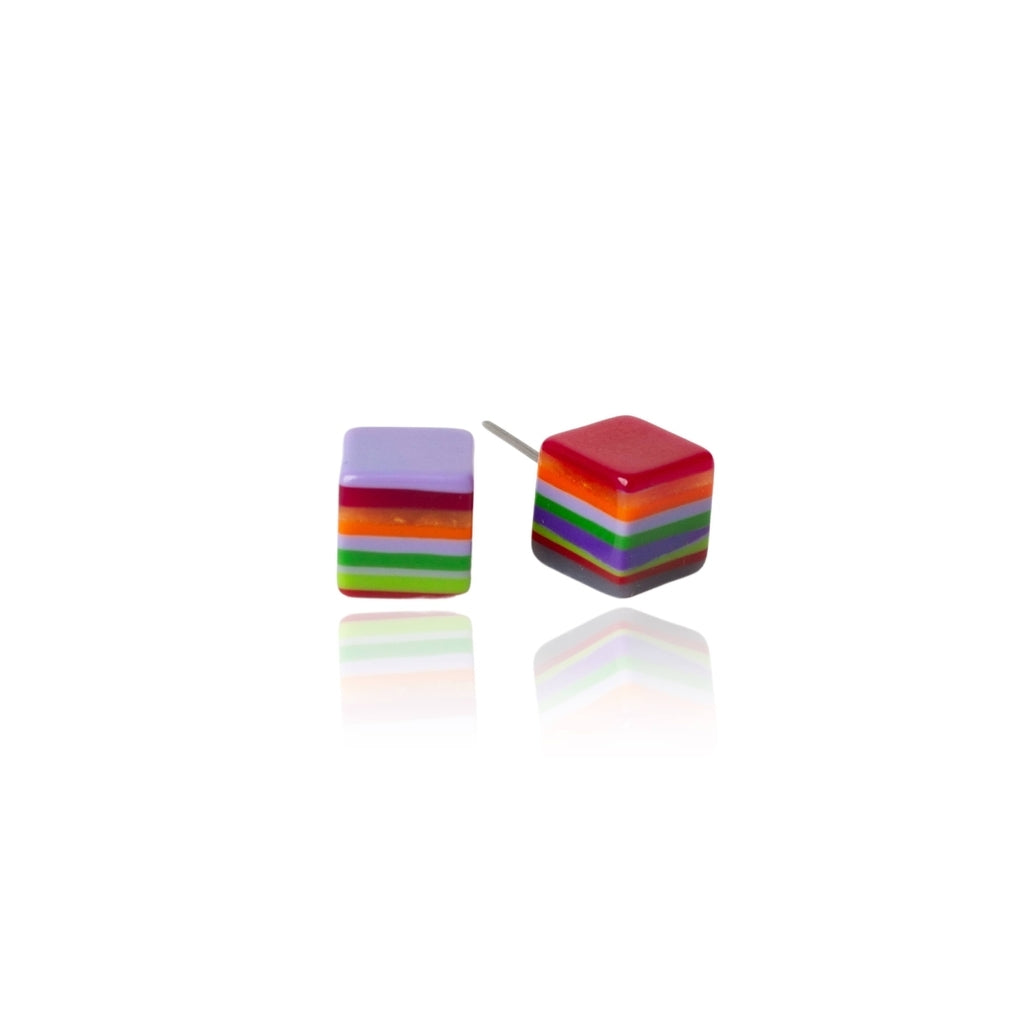 Sobral - Pop Art "Cubinho" Resin Earrings ( 000096 )