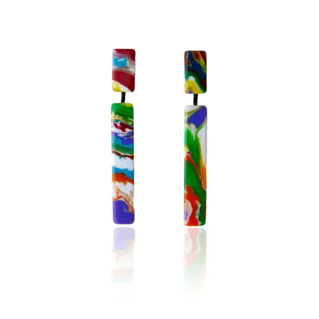 Sobral - Multi-Colour "Clarissa" Pollock Resin Earrings ( 002452 )