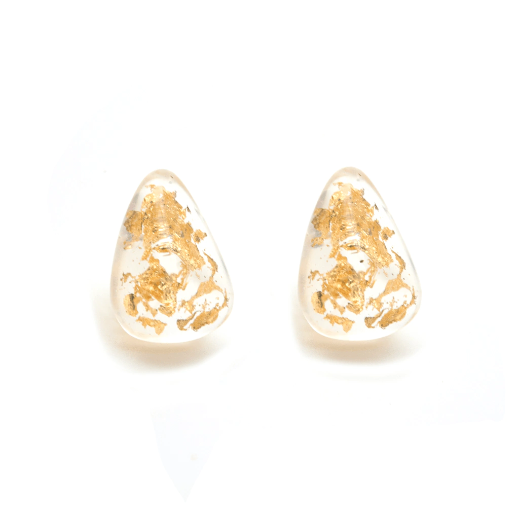 Sobral - Metalique "Pequeno Diamante" Resin Earrings ( 003600 )