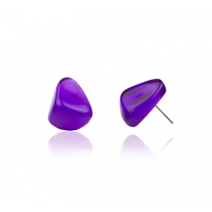 Sobral - Mix 2023 "Pequeno Diamante" Violet Cristal Resin Earrings ( 003600 )