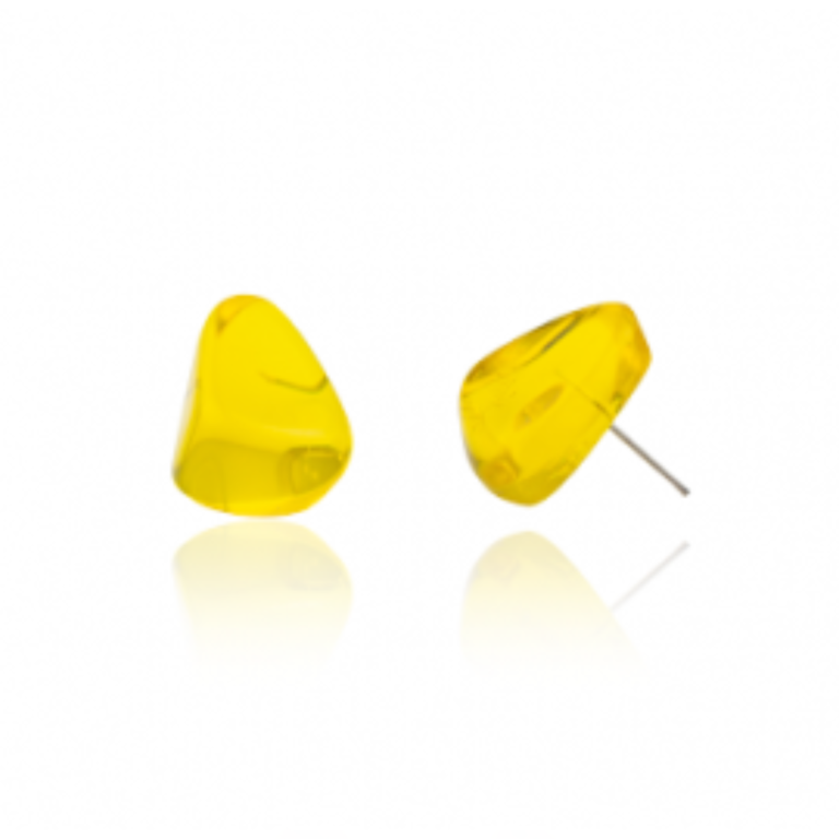 Sobral - Mix 2023 "Pequeno Diamante" Yellow Cristal Resin Earrings ( 003600 )