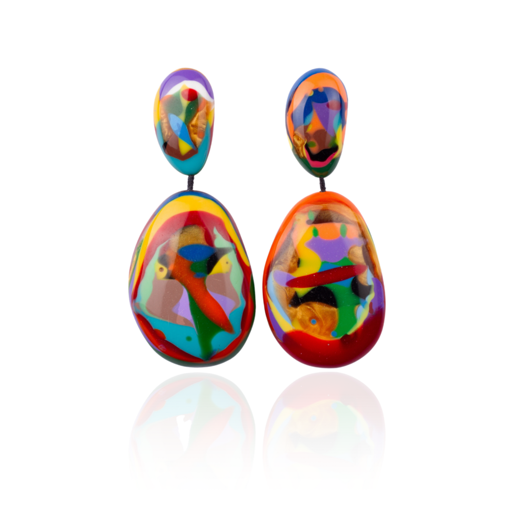 Sobral - Multi-Colour "Gabriele" Resin Earrings ( 003609 )