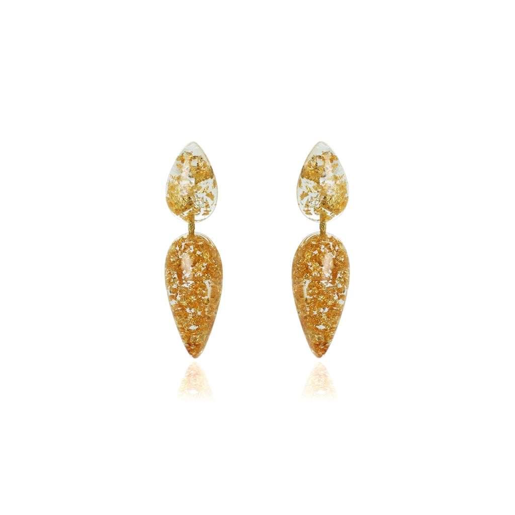 Sobral - Metalique "Water" Resin Earrings ( 004158 )