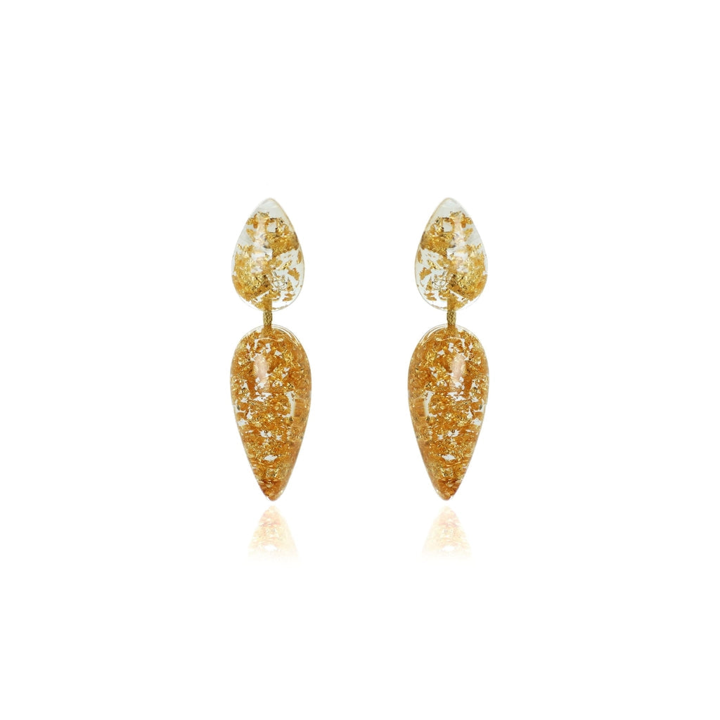 Sobral - Metalique "Water" Resin Earrings ( 004158 )