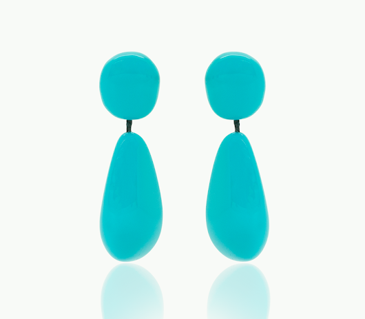 Sobral - Turquoise "Clave Efeitos" Resin Earrings ( 004606 )