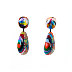 Sobral - Multi-Colour "Clave Efeitos" K.Polido Resin Earrings ( 004606 )