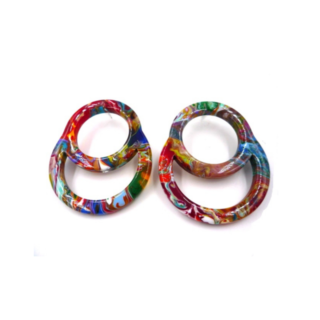 Sobral - Multi-Colour "Feininger Efeitos" Resin Earrings ( 004894 )
