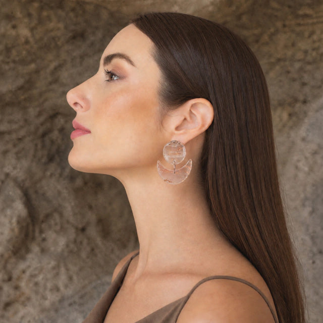 Sobral - Minas Gerais "Sombra" Resin Earrings ( 005036 )