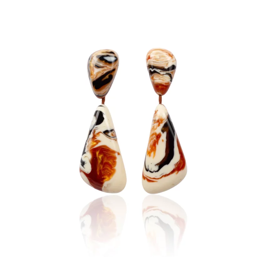 Sobral - Carmelo "Vague" Resin Earrings ( 005326 )