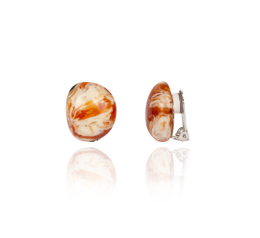 Sobral - Carmelo "Wave" Resin Clip On Earrings ( 005331 )