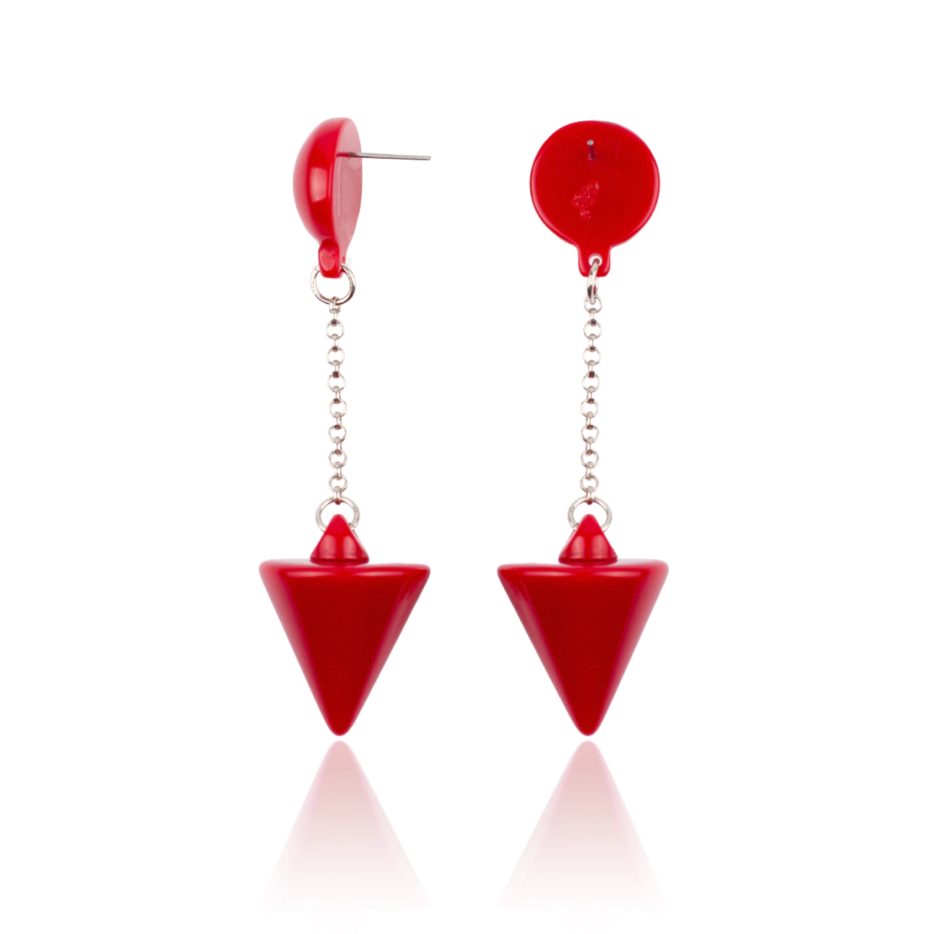 Sobral - Mix 2023 "MD KL" Red Cones Resin Earrings ( 005370 )