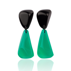 Sobral - Mix 2023 "Cusco" Black & Green Cristal Resin Earrings ( 005410 )