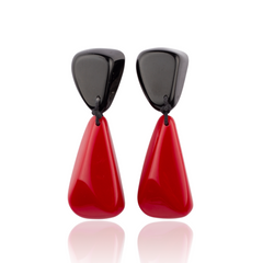 Sobral - Mix 2023 "Cusco" Black & Red Resin Earrings ( 005410 )