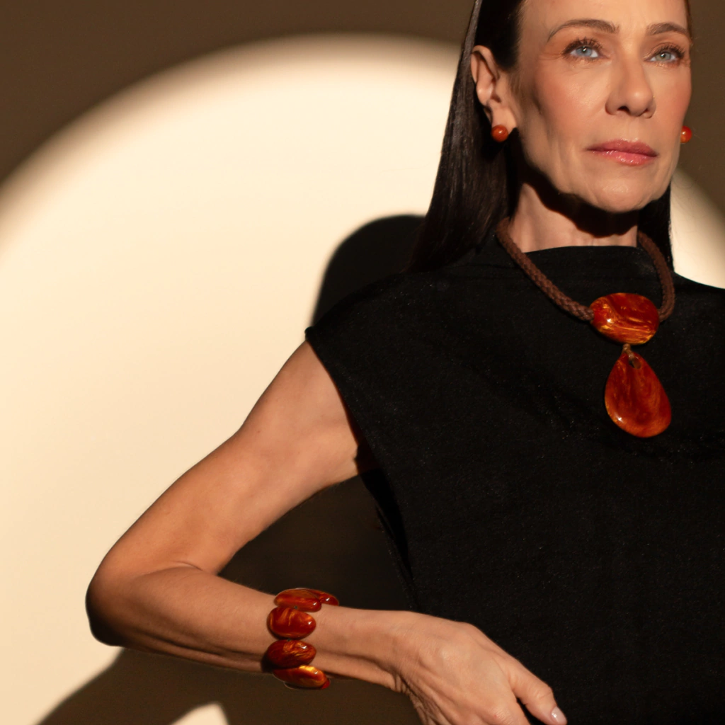 Sobral - Honey "Orbitalis" Resin Earrings ( 005456 )