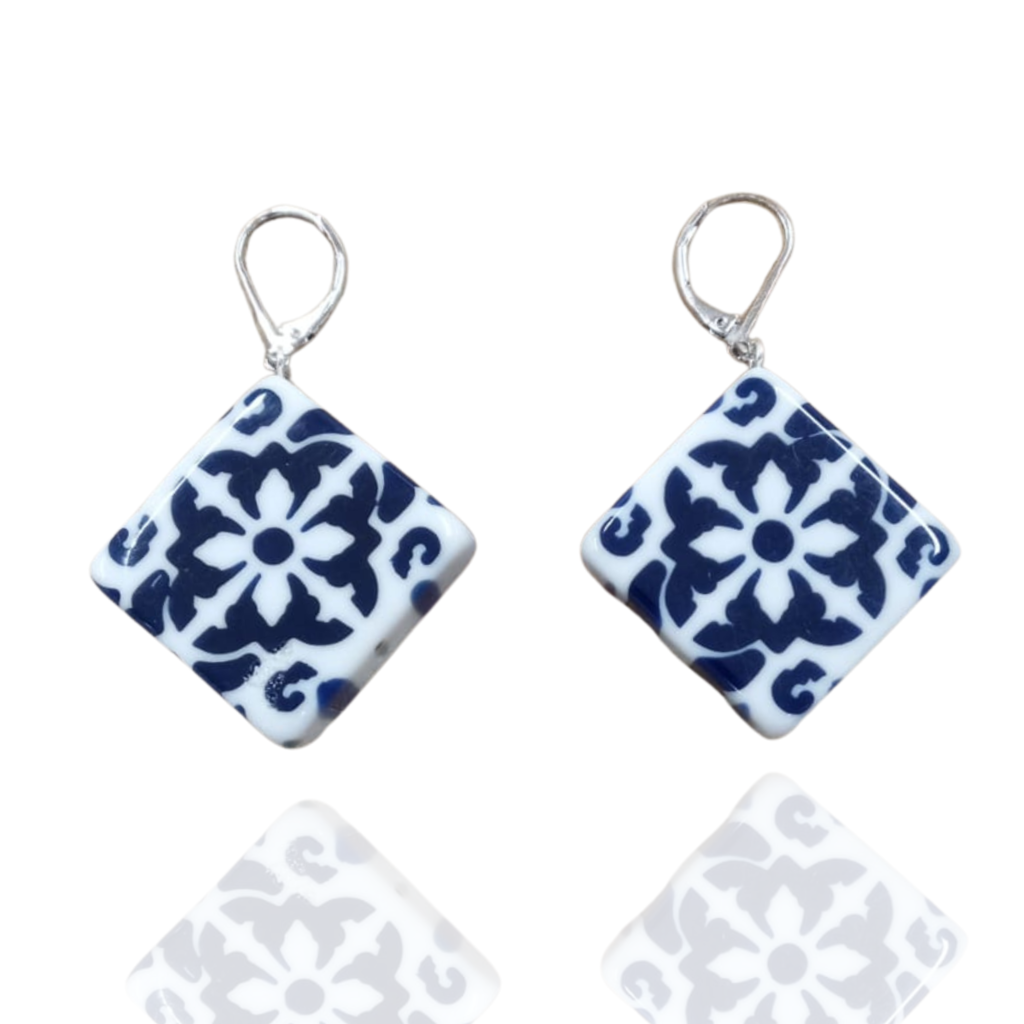 Sobral - Lisboa "Diamond Plate" Resin Earrings ( 005493 )