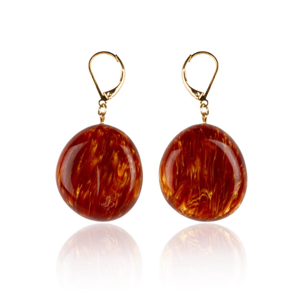 Sobral - Honey "Monica" Resin Earrings ( 005495 )