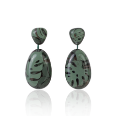 Sobral - Costela de Adão "Petrolina" Resin Earrings ( 005498 )