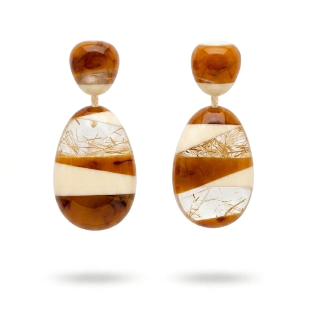 Sobral - Memphis "Petrolina" Resin Earrings ( 005498 )