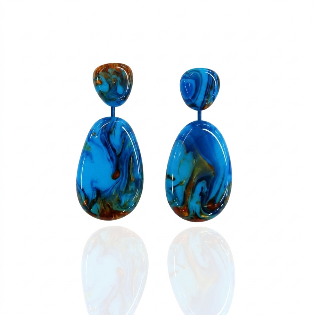 Sobral - Noite Estrelada "Petrolina" Resin Earrings ( 005498 )