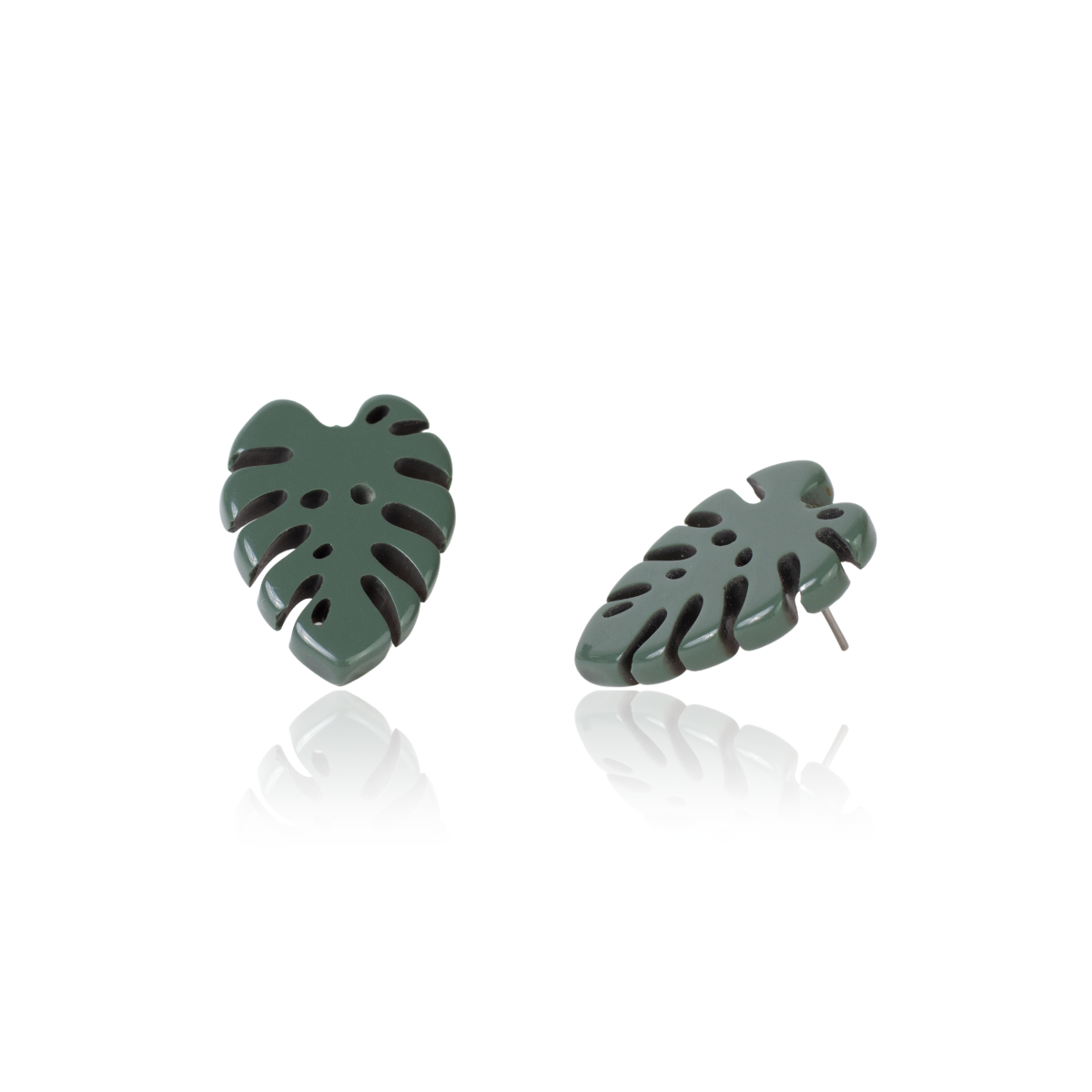 Sobral - Costela de Adão "Leaf" Resin Earrings ( 005526 )