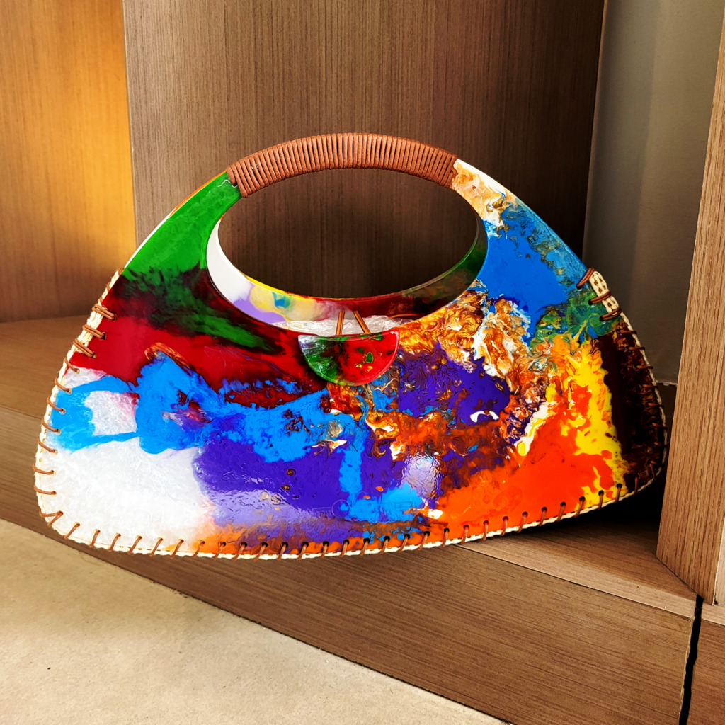 Sobral - Multi-Colour "Retro " Pollock Resin Handbag ( 005315 )