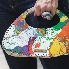 Sobral - Multi-Colour "Retro " Pollock Resin Handbag ( 005315 )