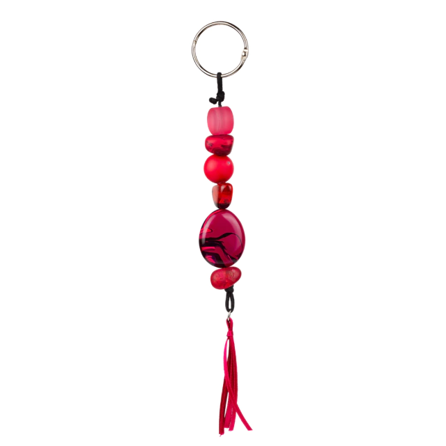 Sobral - Indiana "Cereja" Pink Resin Key Ring / Key Chain ( 000179 )