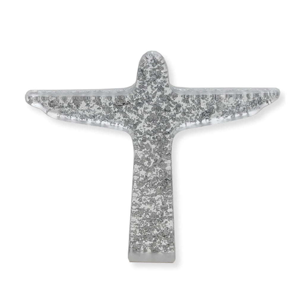 Sobral - Landmark "Cristo" Metalique Silver Medium 14cm Statue Ornament ( 000000 )