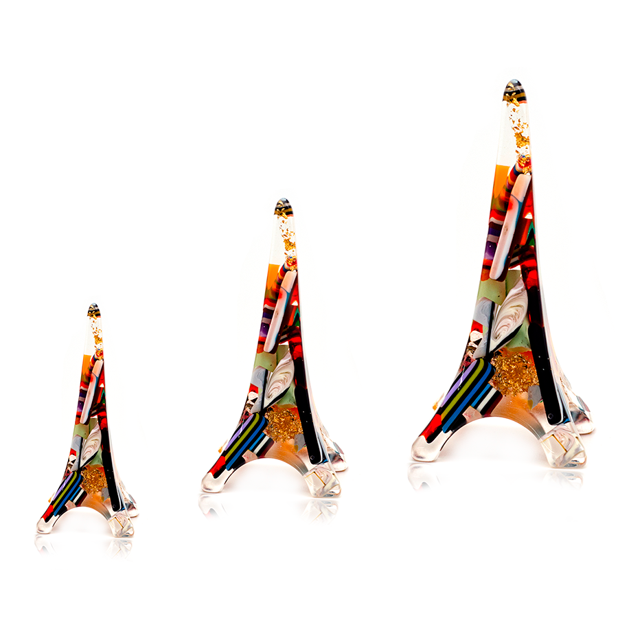 Sobral - Landmark "Eiffel Tower" Past Present Medium 14cm Statue Ornament ( 003290 )
