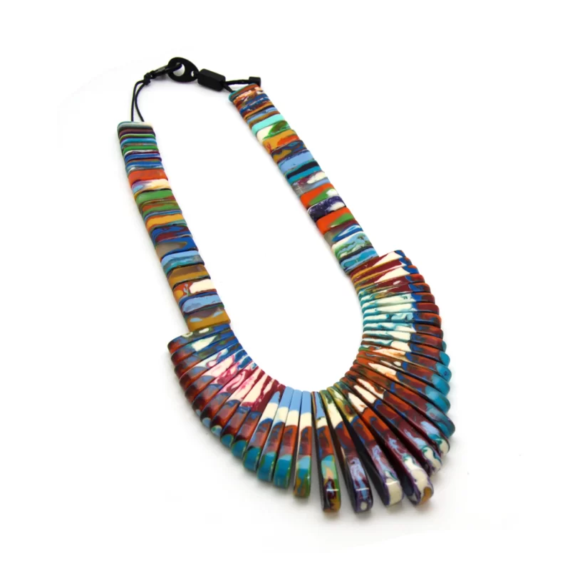 Sobral - Multi-Colour "Tupi" Pollock Resin Necklace ( 004853 )