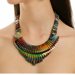 Sobral - Multi-Colour "Tupi" Pollock Resin Necklace ( 004853 )
