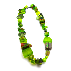 Sobral - Indiana "Citrino" Citrus Green Mix 70cm Resin Necklace ( 000033 )