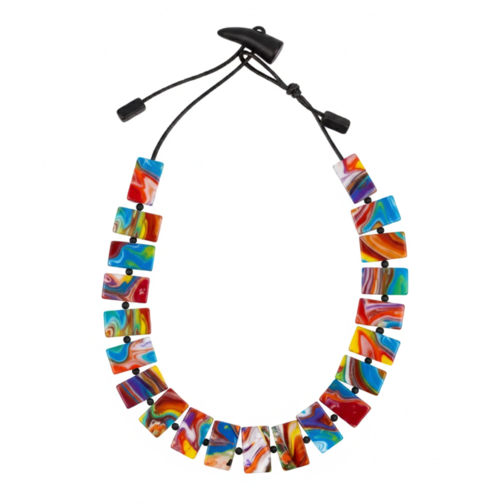 Sobral - Multi-Colour "Rachel" Pollock Resin Necklace ( 000034 )