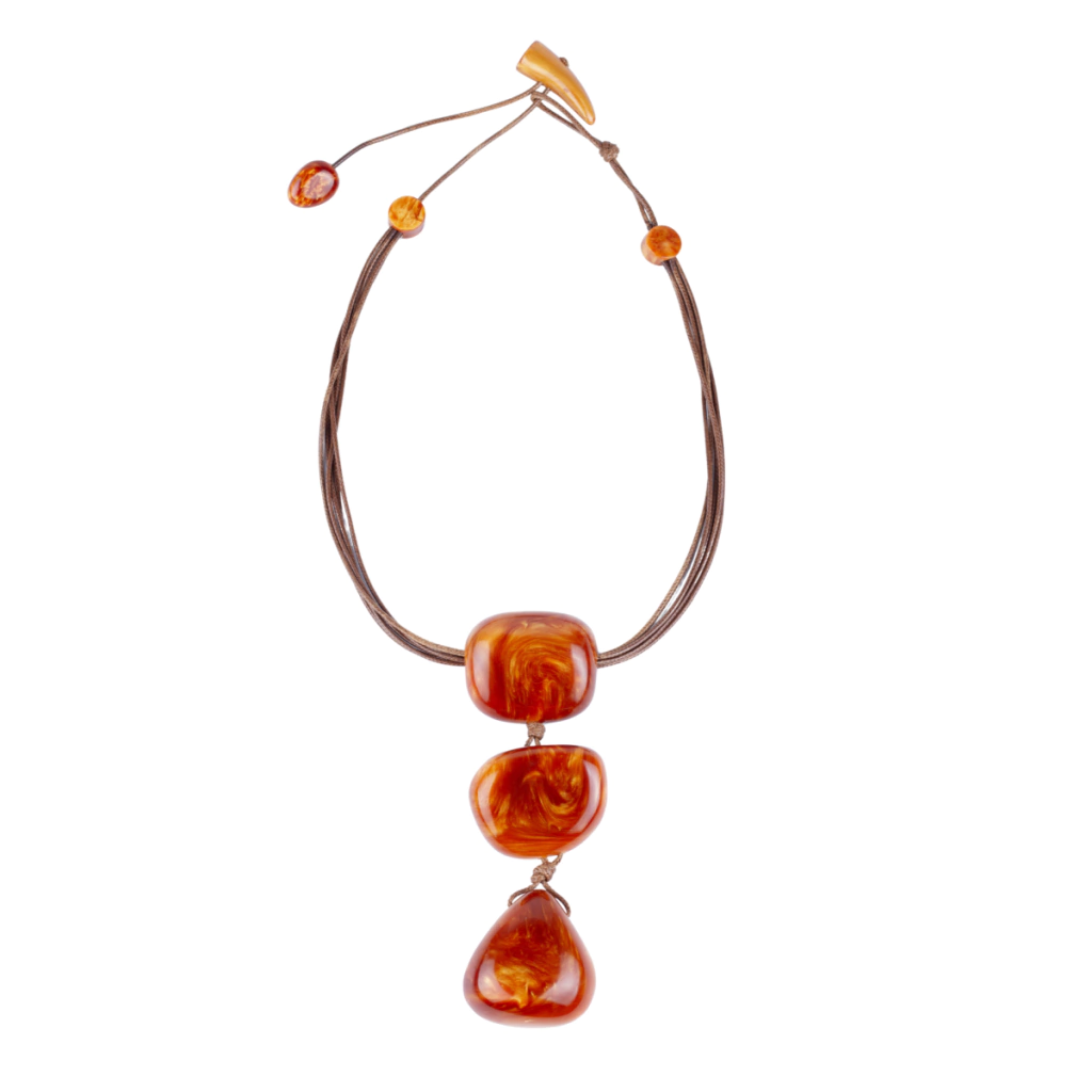Sobral - Honey "Cusco" Resin Necklace ( 001614 )