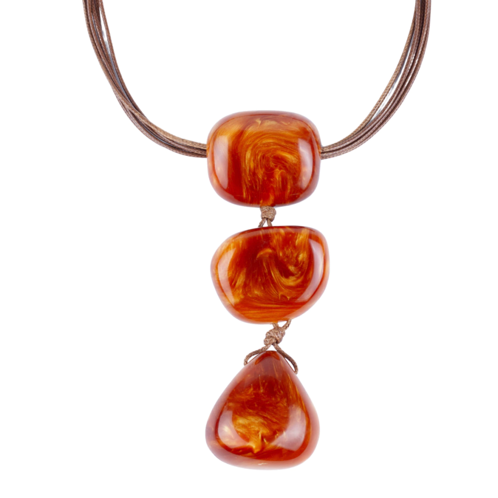 Sobral - Honey "Cusco" Resin Necklace ( 001614 )