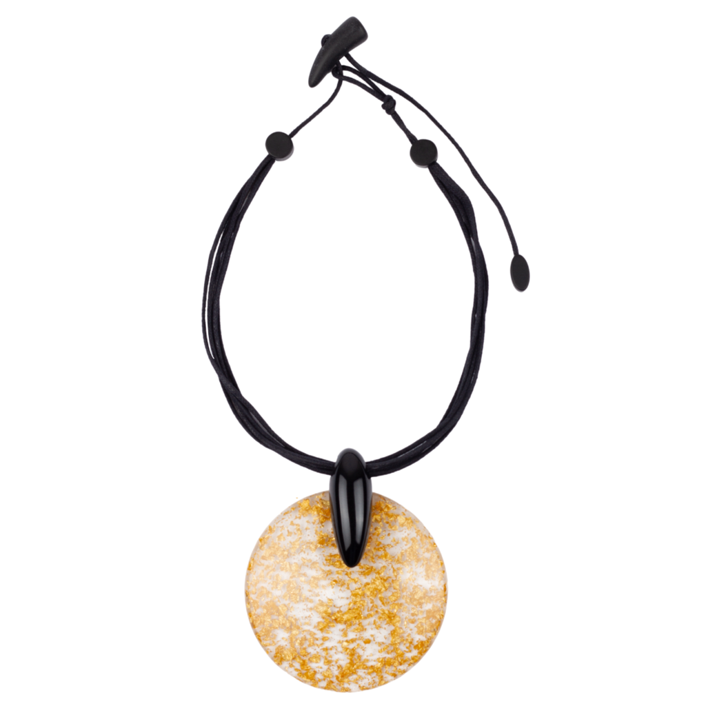 Sobral - Metalique "Eolia Disk" Resin Necklace ( 002858 )
