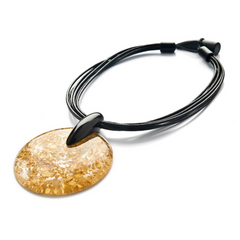 Sobral - Metalique "Eolia Disk" Resin Necklace ( 002858 )