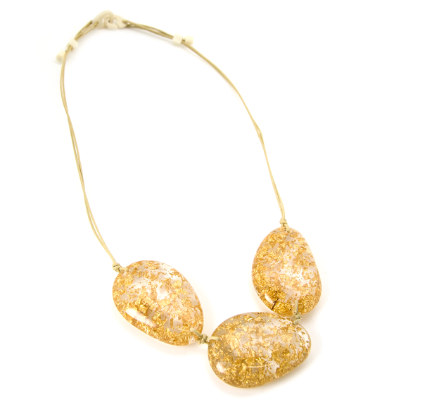 Sobral - Metalique "Ebony" Resin Necklace ( 004334 )