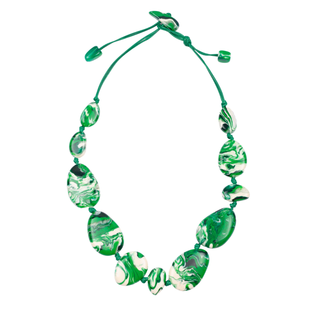 Sobral - Onda Verde "Onda Lisi" Green Resin Necklace ( 004578 )