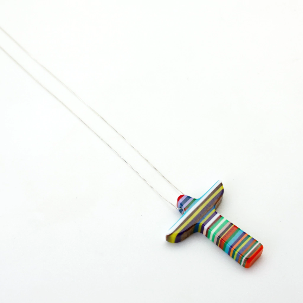 Sobral - Pop Art "Cristo" Resin AG Sliver Necklace ( 004629 )
