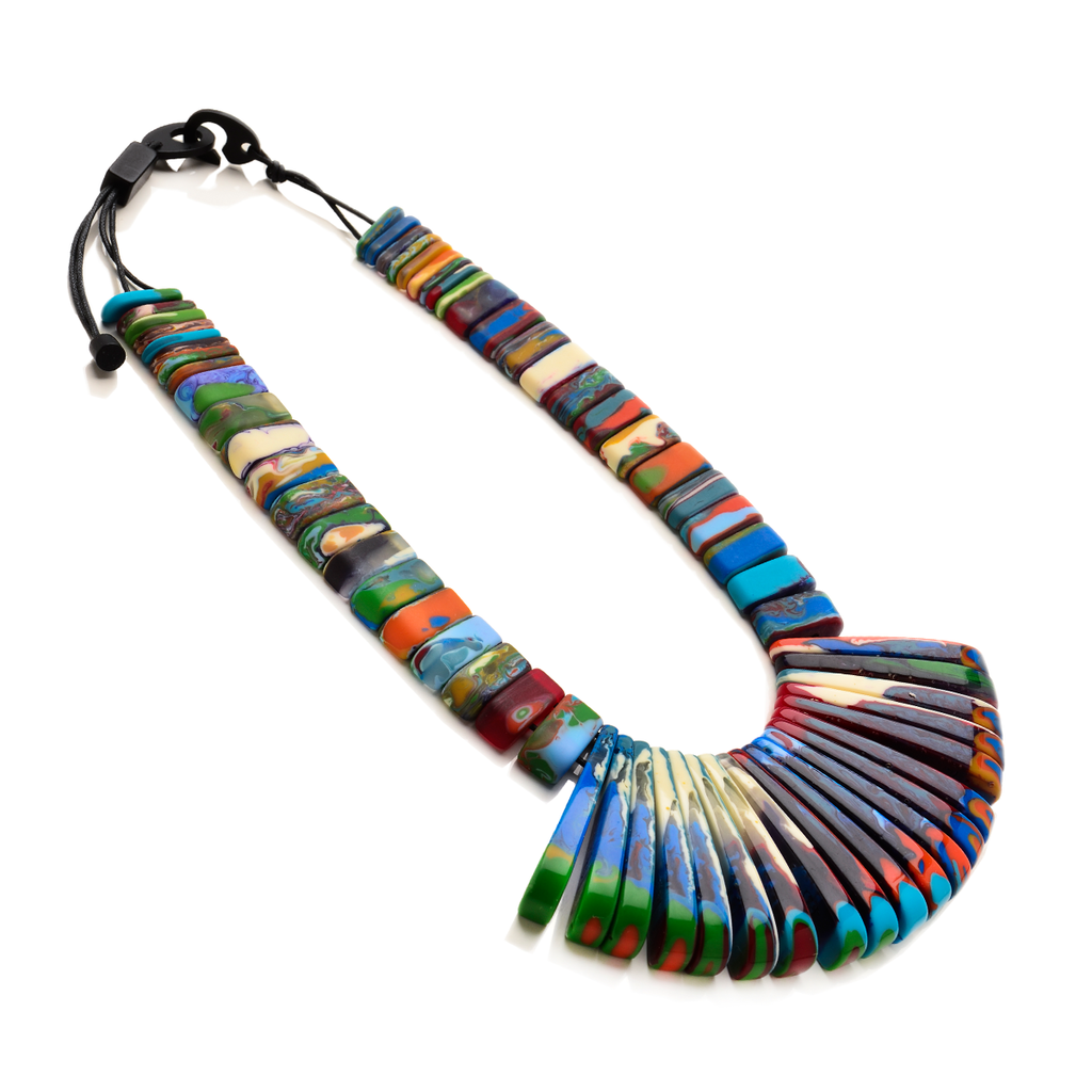Sobral - Multi-Colour "Ticuna" Pollock Resin Necklace ( 004869 )