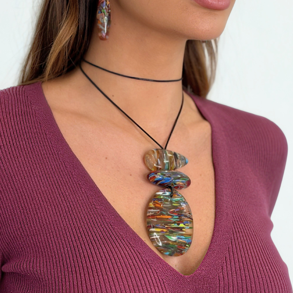 Sobral - Baru "Ancestral" Resin Necklace ( 005027 )